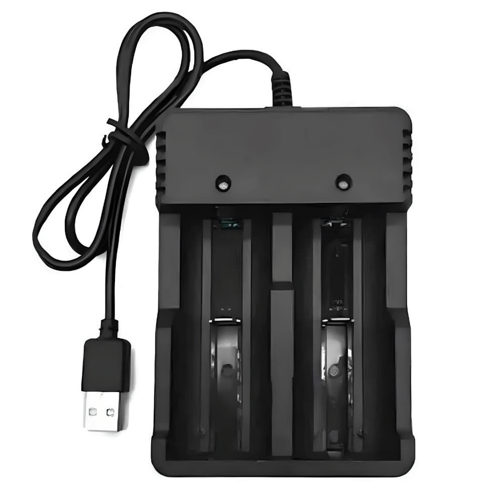 Carregador Duplo de Pilhas e Baterias USB Ajustável 4.2V 2000mA AL-2757
