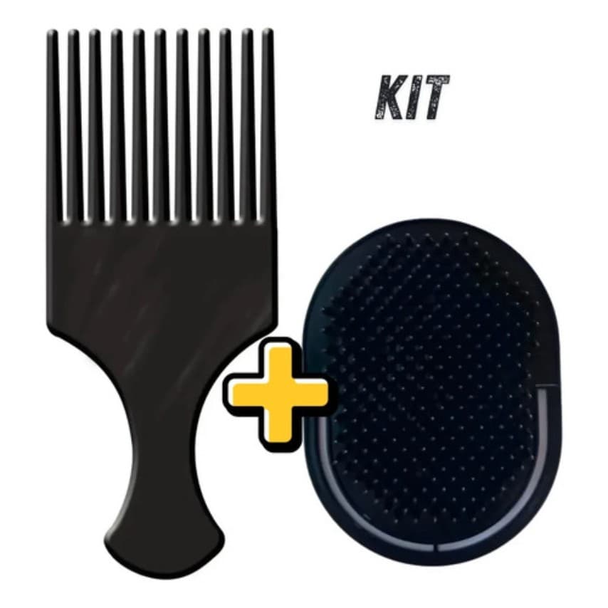 Kit Pente Plastico Garfo De Cabelos Largos/ Pente Pata Preto