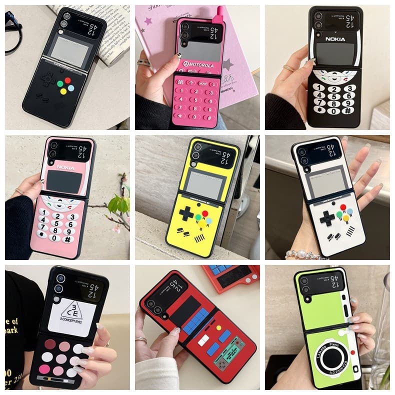 Novo Para 2026 Samsung Galaxy Z Flip 8 7 6 5 4 Capa De Telefone Dobrável design De console De Jogos De Desenho Animado I