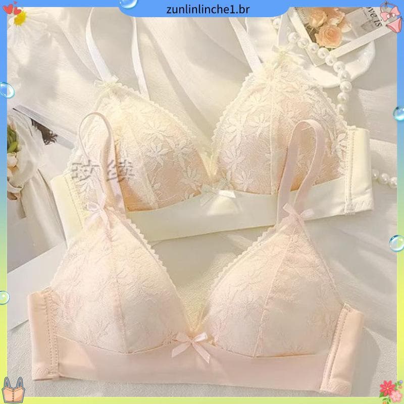 Meninas roupa interior não magnética feminina fina seios pequenos reunir suporte superior Anti-flacidez sem anel de aço