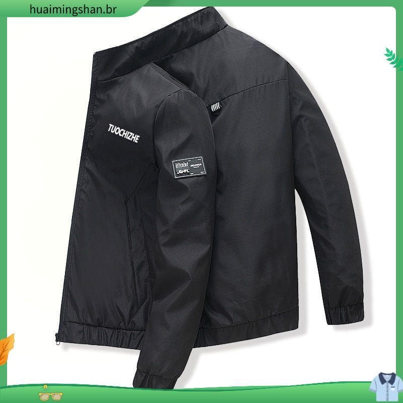 Primavera outono jaqueta masculina fino-ajuste jaqueta nova Casual topo versão coreana na moda masculina gola jaqueta ro