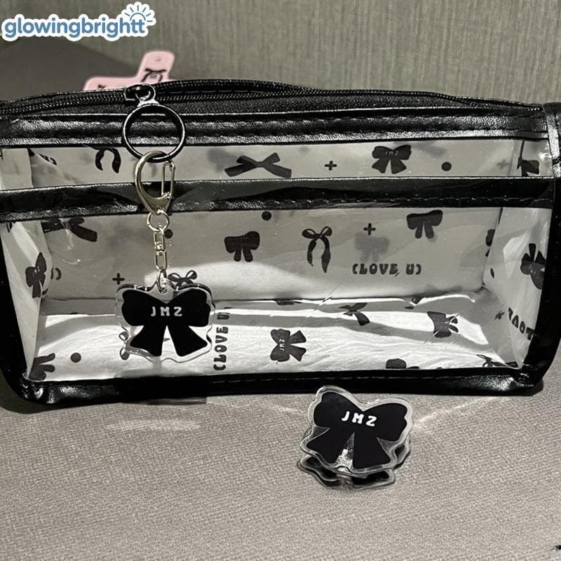 GLOWI Cartoon Translúcido Multi-Camada Lápis Caso Grande Capacidade Armazenamento De Papelaria Bolsa