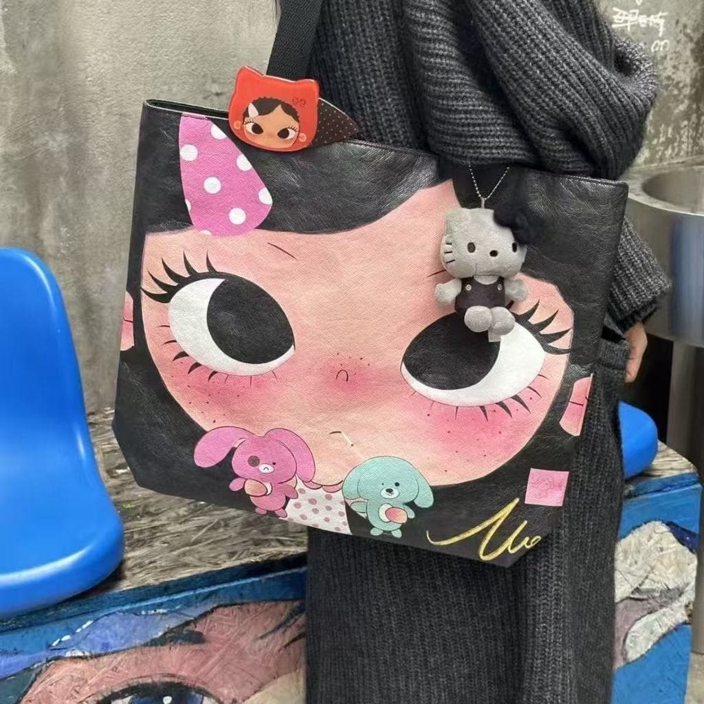 Sacolas de Armazenamento com Estampa de Olhos de Freckle, Impressão Dupla Face, Sacola Grande Durável para Praia e Pique