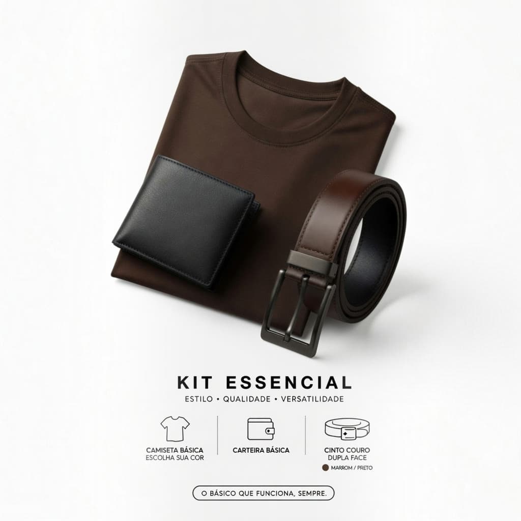 DIA DOS PAIS KIT 3 EM 1  CAMISETA + CARTEIRA + CINTO - PRESENTE PREMIUM