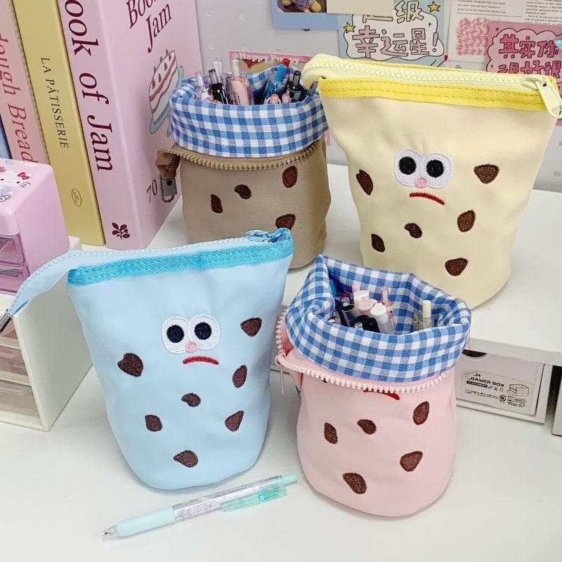 Saco de armazenamento Vertical Flip saco de lápis dobrável de alto valor estudante caixa de papelaria criativo bonito bi