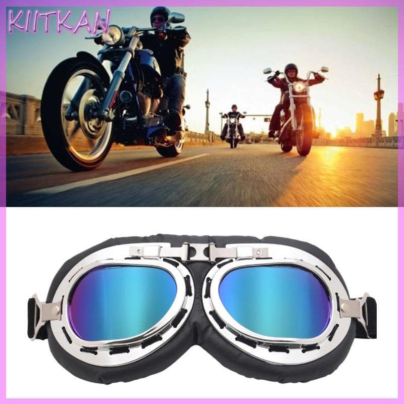 KIITK Óculos Motocicleta Retrô Cruiser Scooter Proteção À Prova Poeira E Para Homens