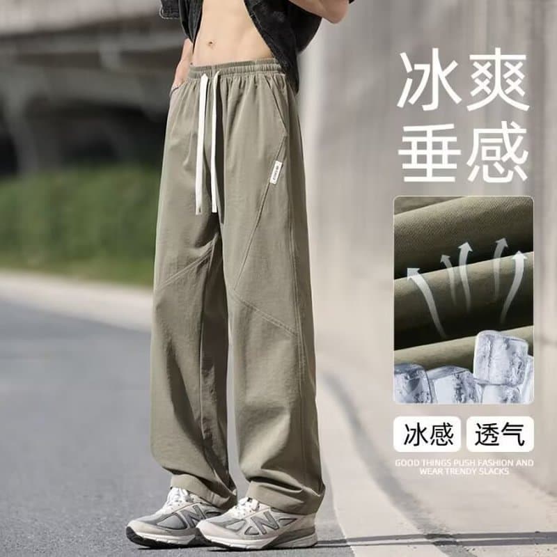 Novo produto verão estilo fino sensação de gelo calças casuais de secagem rápida menino estilo Hong Kong juventude solta