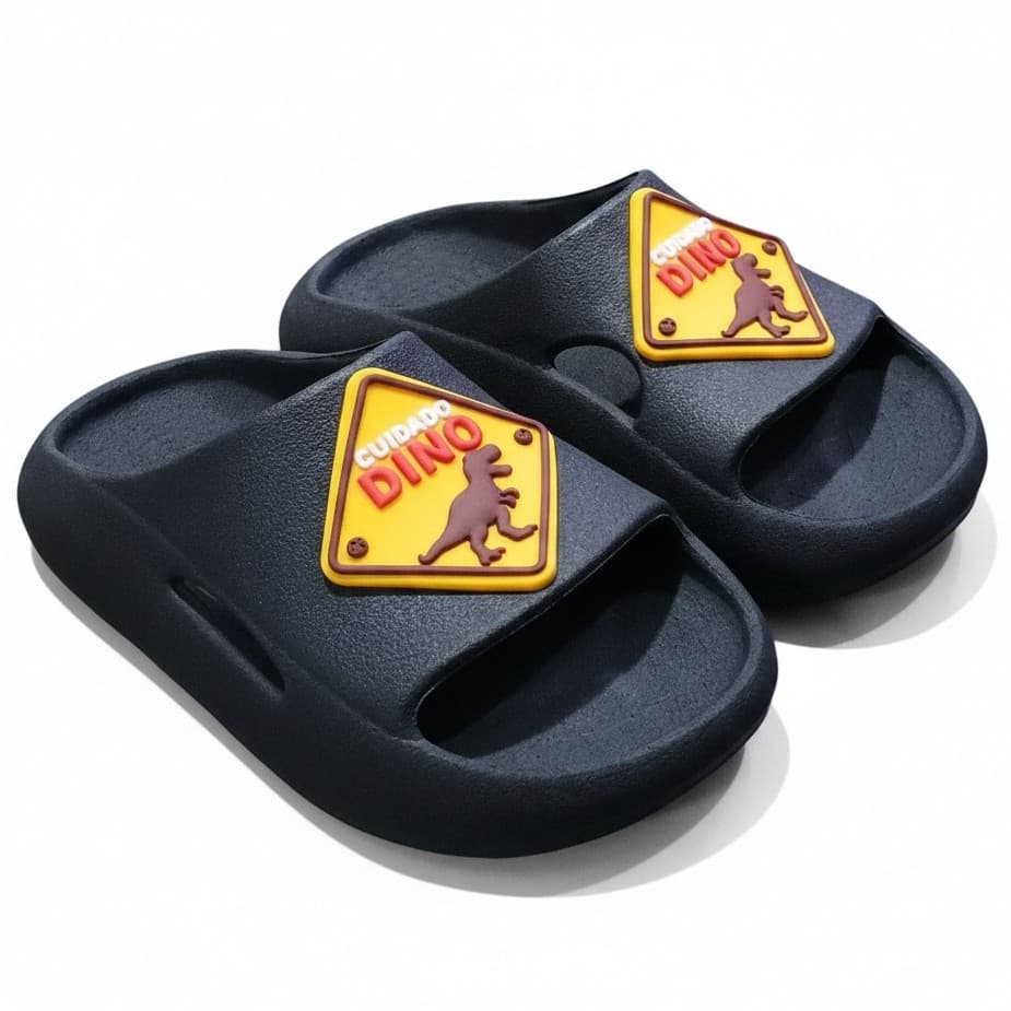 Chinelo Nuvem Infantil Masculino e Feminino do Dino Leve e Confortável Slide de Menino e Menina