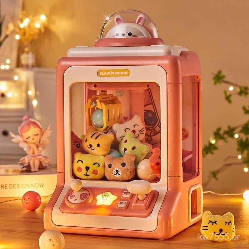 Mini máquina de garras infantil para uso doméstico, operada por moedas, brinquedo de bolas de doces gashapon para menino