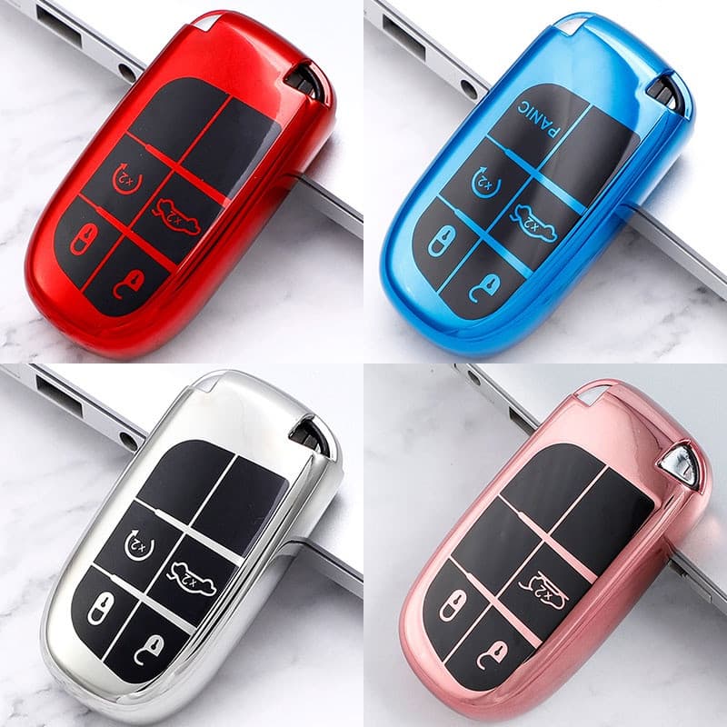 Capa Macia De Chave TPU Para Carro Caixa Fob Jeep Renegade Compasso Grand Cherokee Chrysler 300C Wrangler Dodge Keychain
