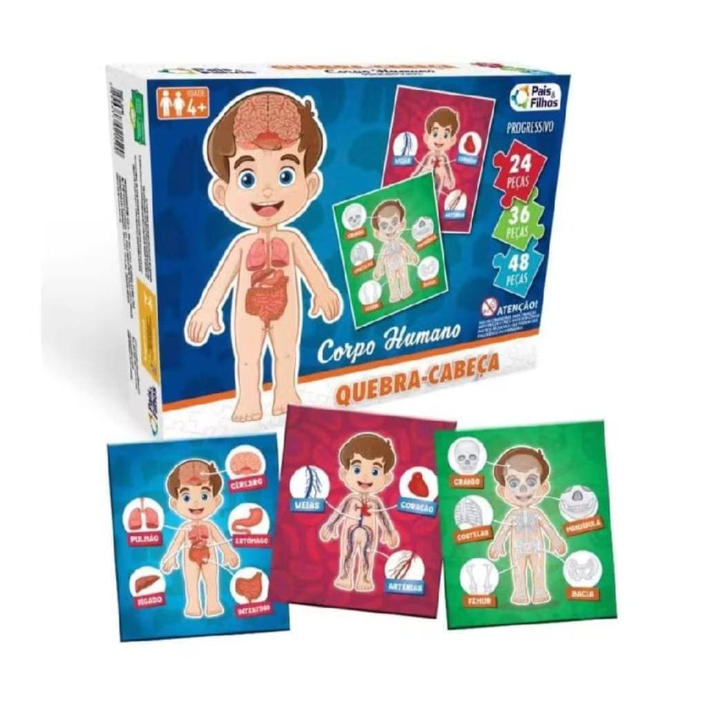 Quebra Cabeça Educativo Corpo Humano 48 Peças