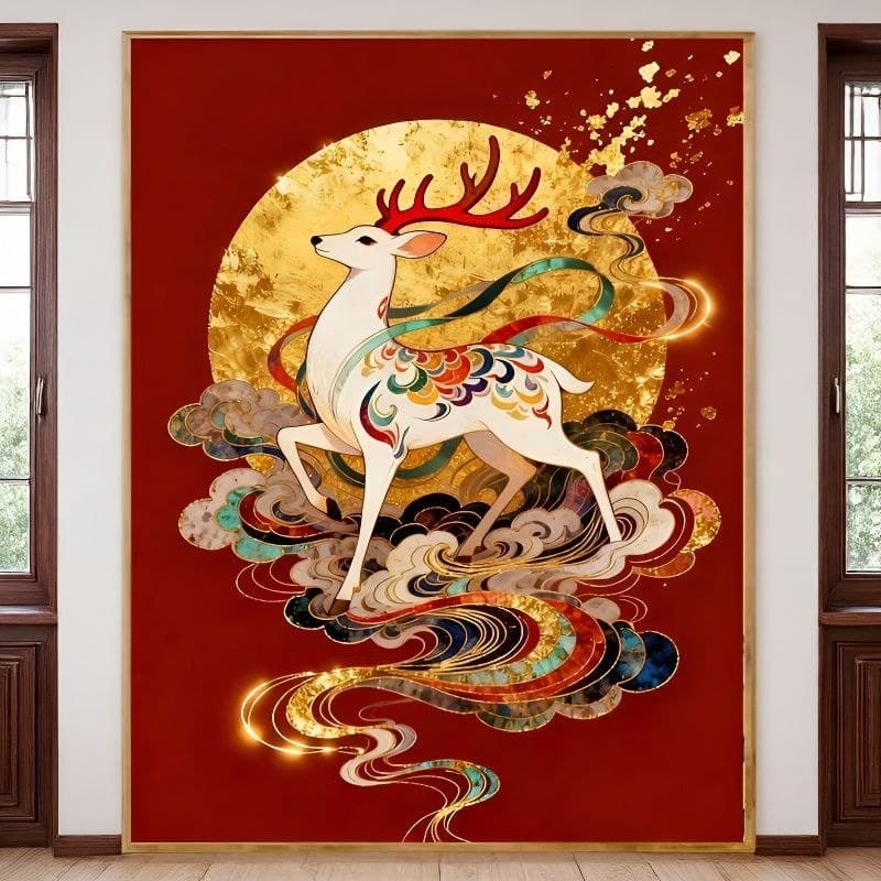 Nove cores cervos ponto cruz 2025 sala de estar entrada mão bordado cervos chinês Retro próprio linha bordado DIY7.26
