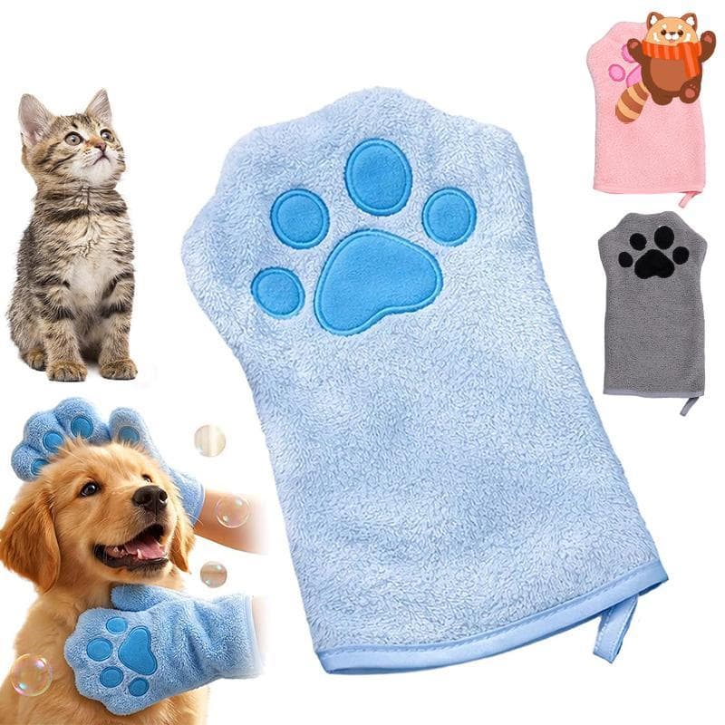 [AP] Toalha De Banho Macia E Seca Para Animais De Estimação Gatos Cachorrinhos , Luva Absorvente Reutilizável TH