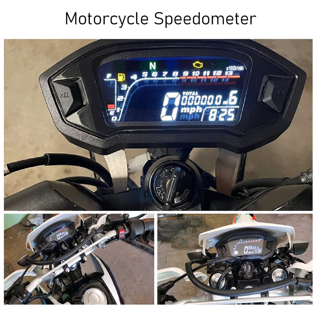 TMA ~ DC 8-12V Velocímetro Da Motocicleta Odemeter Tacômetro Medidor Digital Traço Universal Para Motos De 1 2 4 Cilindr