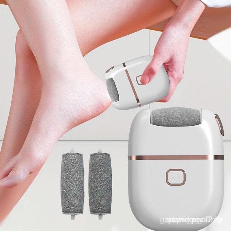 Removedor elétrico de calosidades nos pés, esmerilhador de pés compacto e recarregável, equipado com 2 cabeçotes de esme
