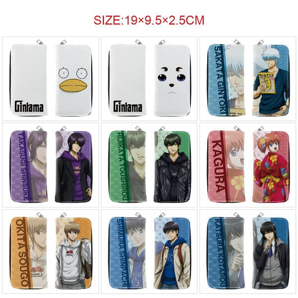 | carteira masculina original | 【carteira masculina couro】 carteira masculina grande ♕Gintama Anime mercadoria couro do