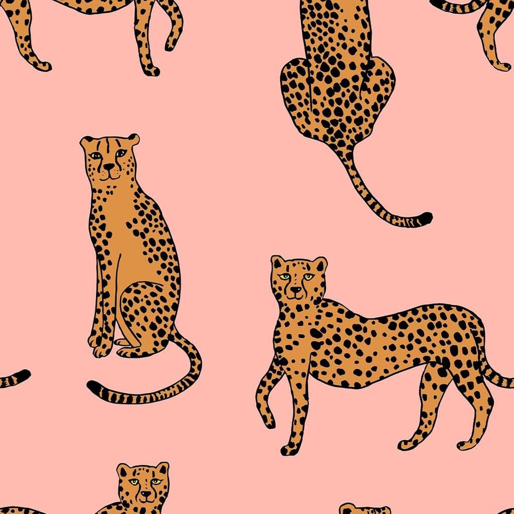 VEELIKE Papel de Parede Adesivo e Removível com Estampa de Leopardo Rosa, Papel de Parede Exótico de Guepardo para Quart