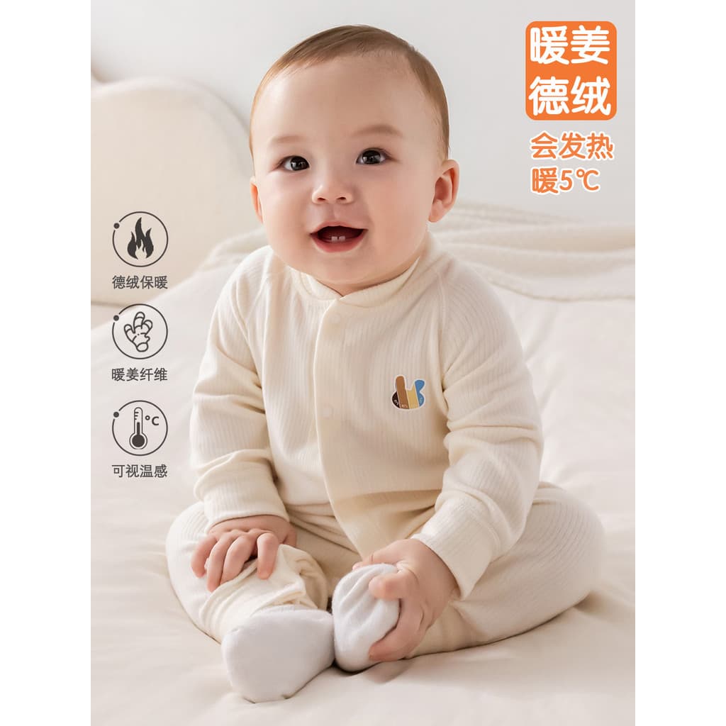 Quente gengibre alemão veludo roupas de bebê outono inverno macacão quente grosso fundo recém-nascido masculino feminino