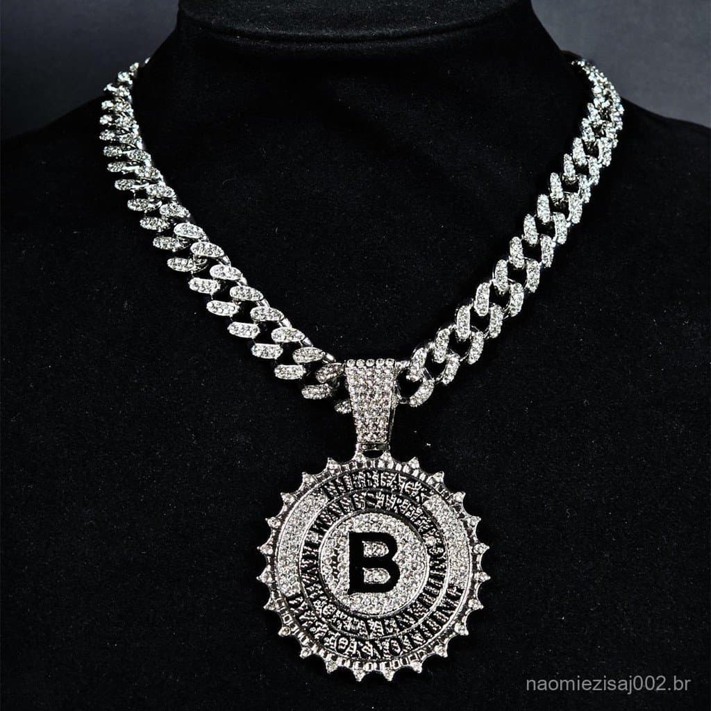 2025 Novo colar de pingente dourado prateado Corrente de torções de massa frita Corrente cubana Colar hip hop masculino