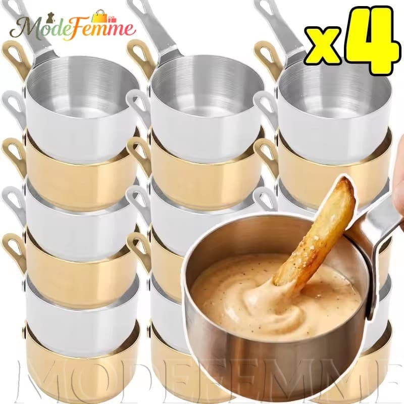 [À Venda] Copo De Imersão De Aço Inoxidável-Mini Tigela De Condimentos-Porção De Molho De 60ML-Talheres De Cozinha Para