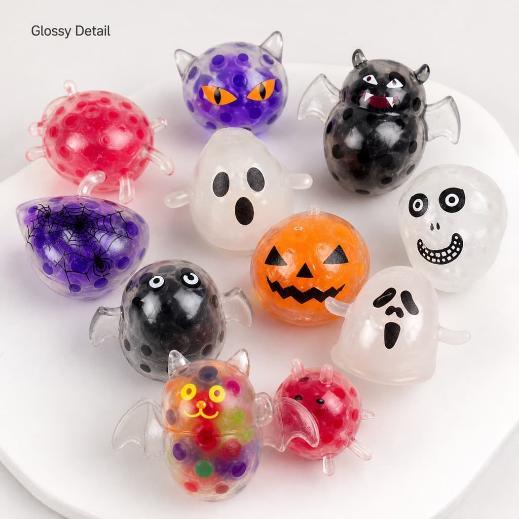 2/5 Pçs Personagem De Halloween Grânulo Squeeze Fidget Bola Reutilizável Dispositivo De Liberação De Estresse Como Festa