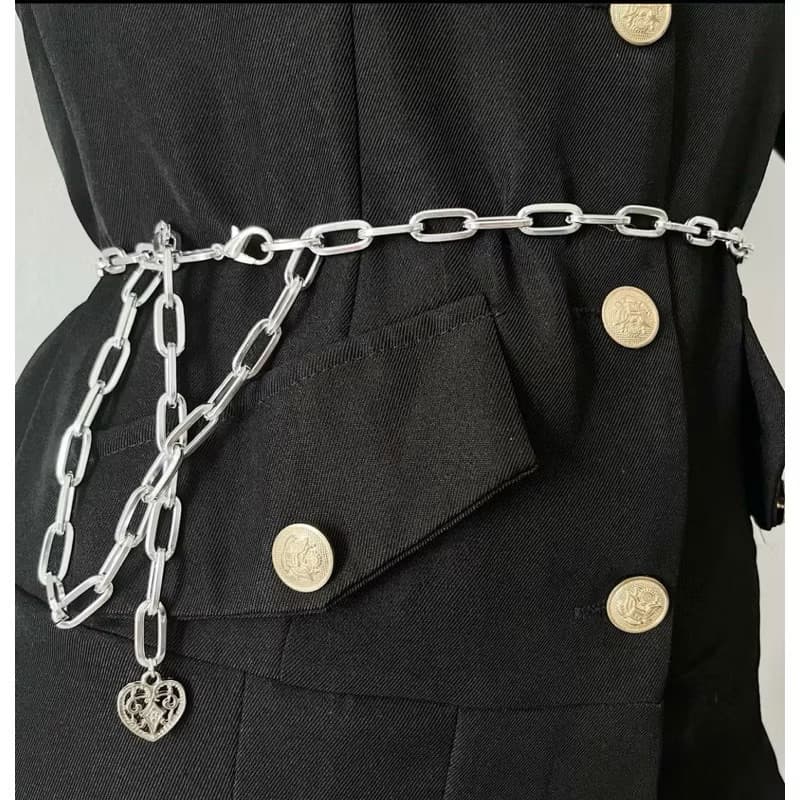 Cinto Feminino e Masculino Cinto Corrente com Quadrados Cinto dourado prata para festa