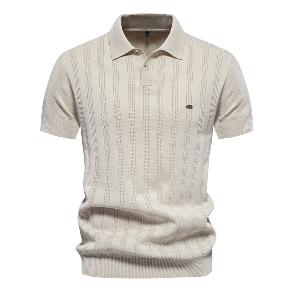 2024 primavera verão novo estilo masculino lã polo camisola malhas de manga curta lapela camiseta masculina topo