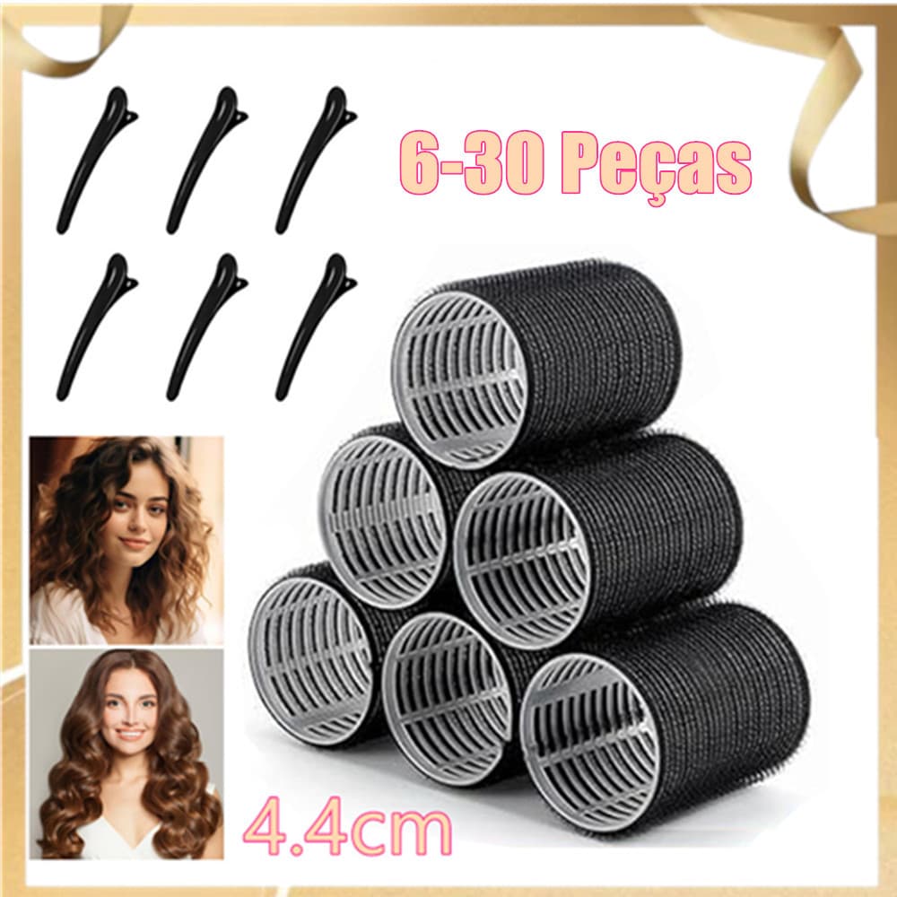 Varinha de cachos sem calor de 4,4 cm, 5-30 rolos de cabelo com presilhas, adequada para cachos longos e médios