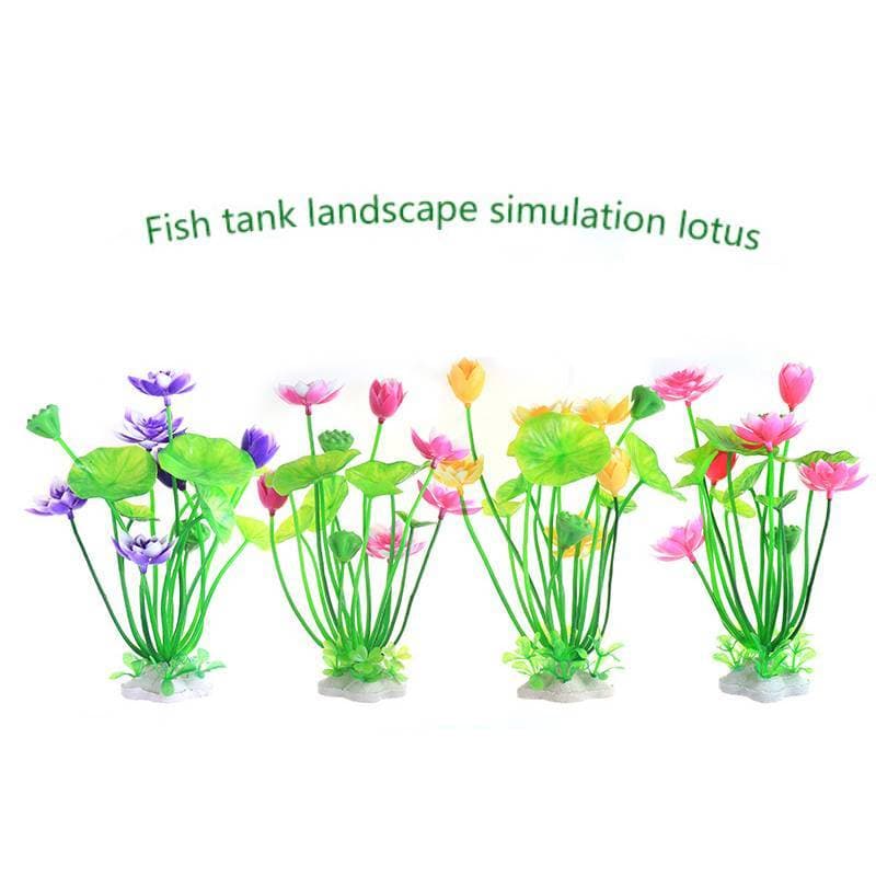 [zitgiy] Aquário Artificial Plantas De Lótus Decoração Tanque De Peixes Paisagismo Enfeites De Grama De Água Aquático Si