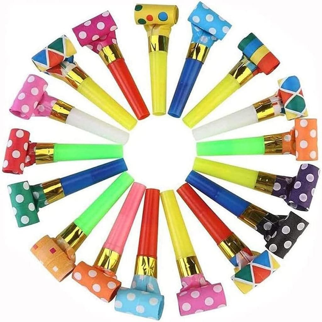 25 Peças de Apitos de Festa, Apitos Divertidos, Apitos Coloridos para Aniversário, Apitos para Festa de Ano Novo, Artigo
