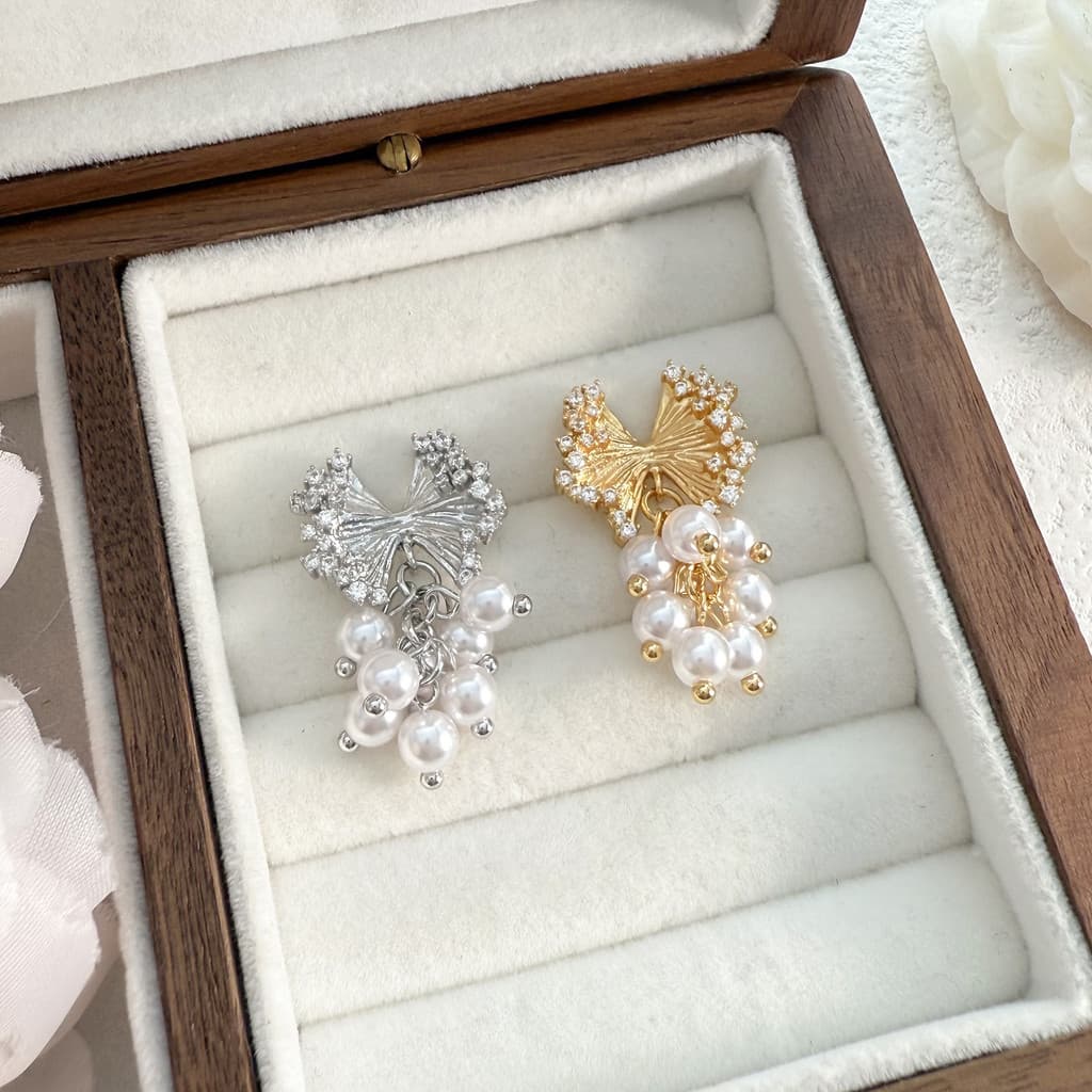 Francês oco borboleta pérola borla brincos luz luxo diamante brincos longos casamento namoro diário All-Match senhoras b