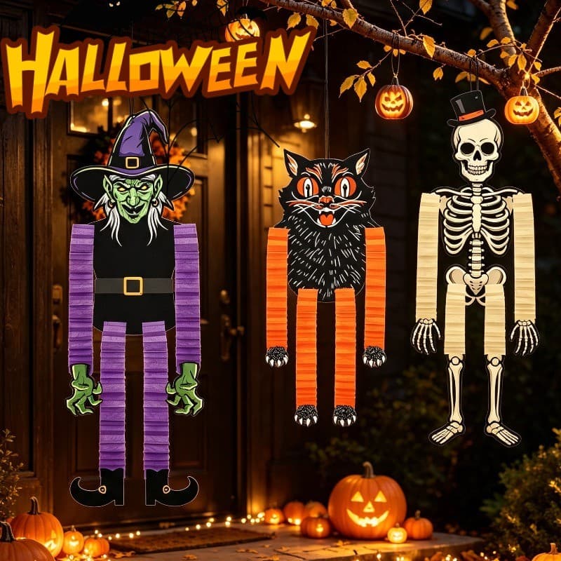 [Decoração De Halloween] Cena De Férias Assustadora-Pingente De Membros Retráteis-Enfeites De Favo De Mel-Ornamento De S