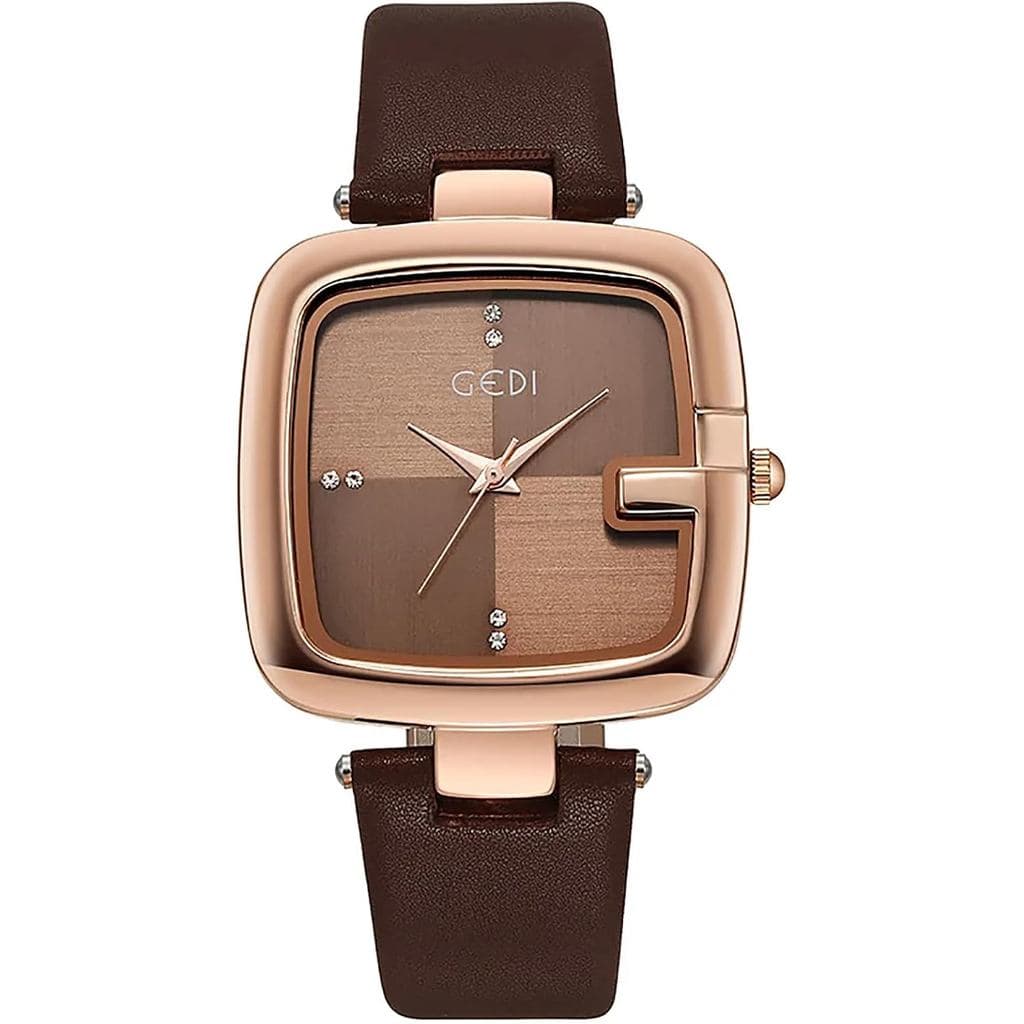 Relógio Feminino Gosasa Fashion com Mostrador Quadrado Grande, Minimalista, com Diamantes, Relógio de Pulso de Quartzo p