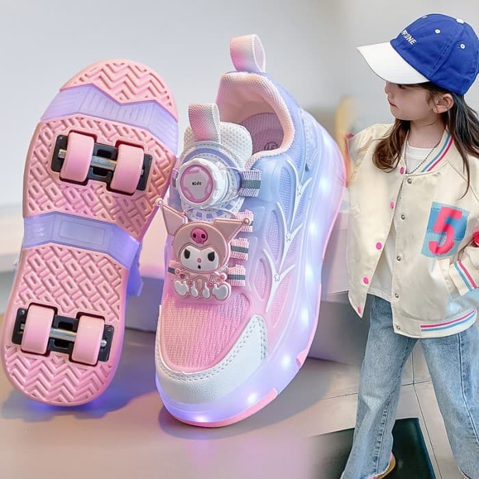 Runaway sapatos meninas polia sapatos infantis brilhantes piscando luz sapatos 2025 primavera outono novo estilo médio g
