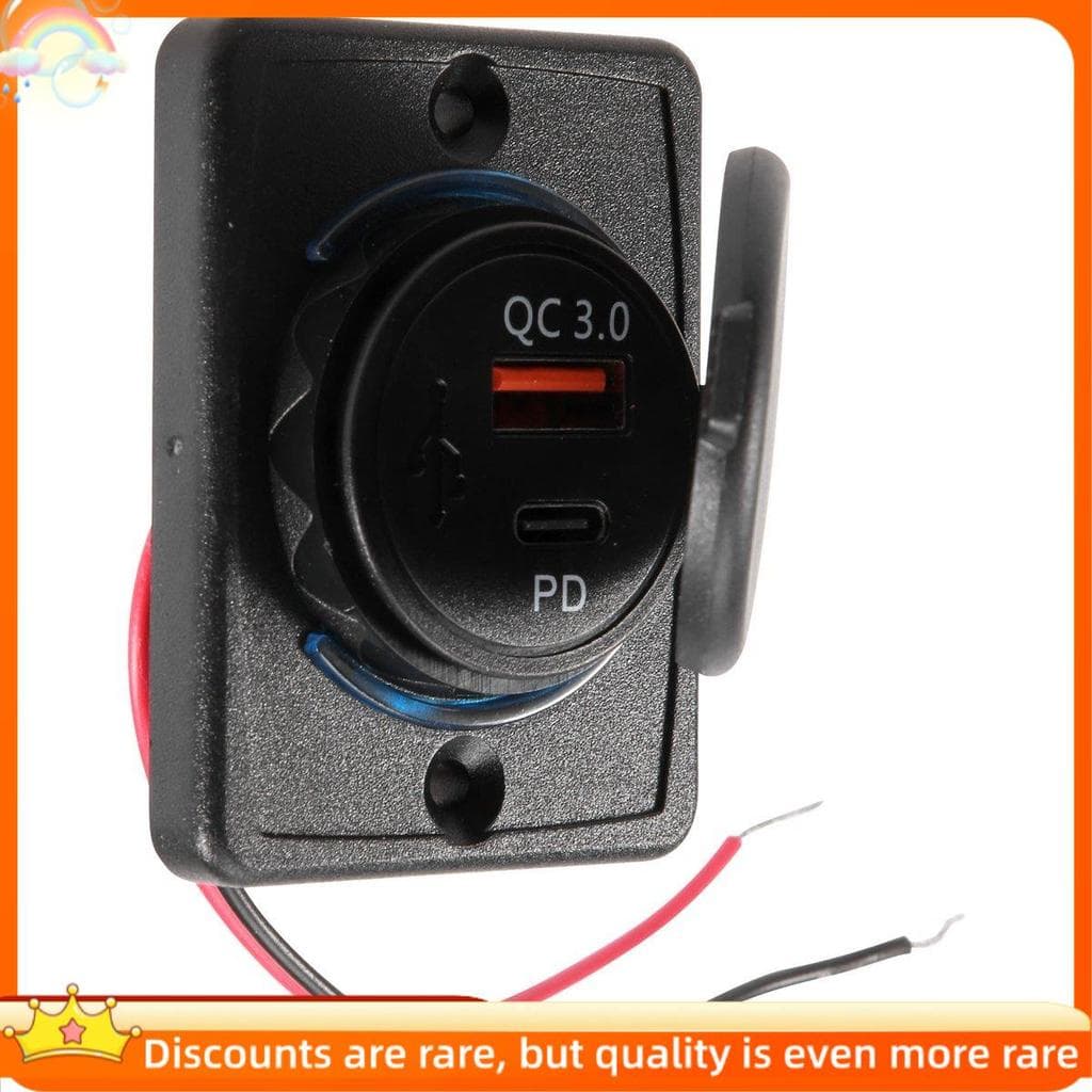 Tomada De Carregador De Carro 18W E QC 3.0 USB Carga Rápida 3.0 Para Barco Marinho Rv Móvel