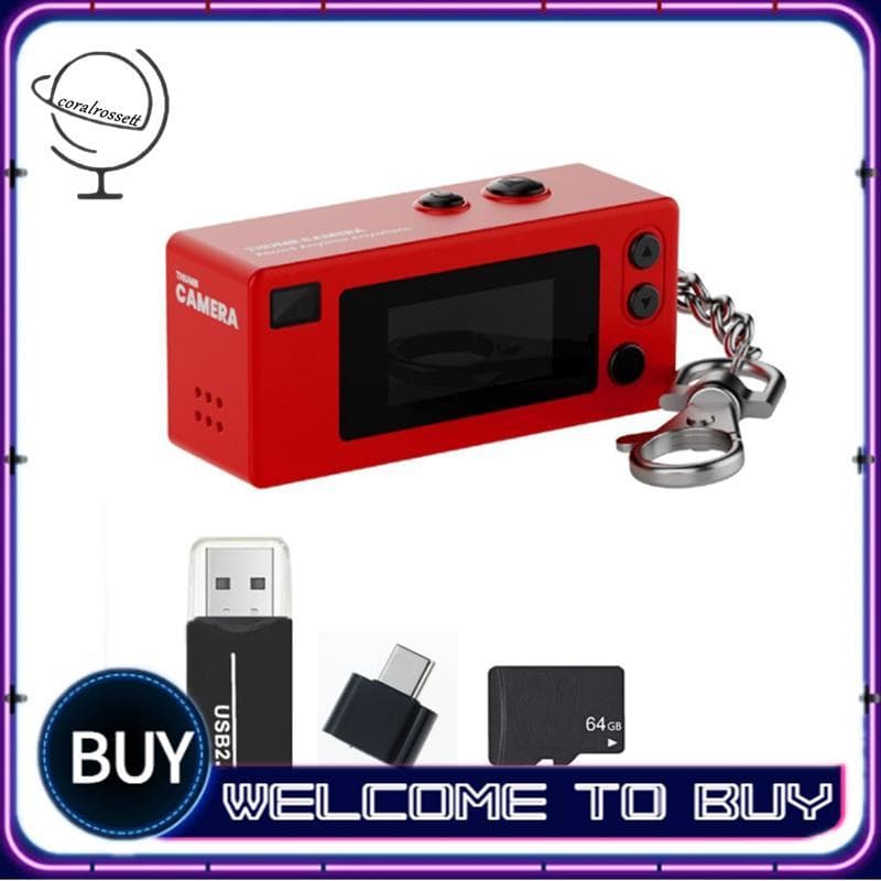 Mini Chaveiro Câmera De Polegar 1080P HD Gravação De Vídeo 64G Cartão 0.96 Polegada Display LCD Lente Grande Angular De