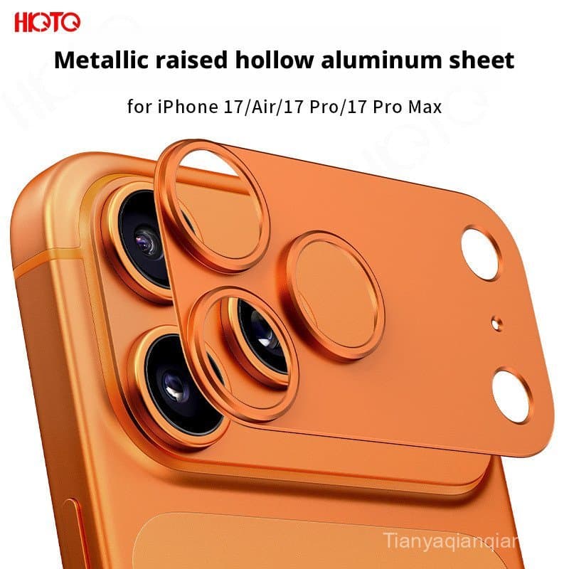 Novo modelo adequado para Apple 17Pro, película de lente de alumínio convexa e oca, acabamento fosco, anti-queda.