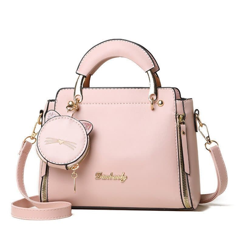 Esta bolsa feminina com padrão de gato pode ser usada como bolsa de ombro, bolsa transversal ou bolsa de mão.