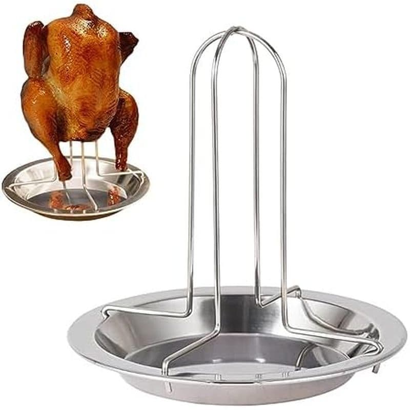 Rack Para Torrador De Frango JIANWEI , Suporte Vertical De Aço Inoxidável Assar Com Assadeira , Fogão Peru Aves , Acessó