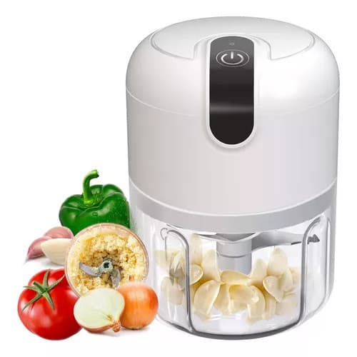Mini Processador Elétrico USB 250ml – Moedor de Alho, Carne, Frutas, Vegetais, Amendoim, Etc