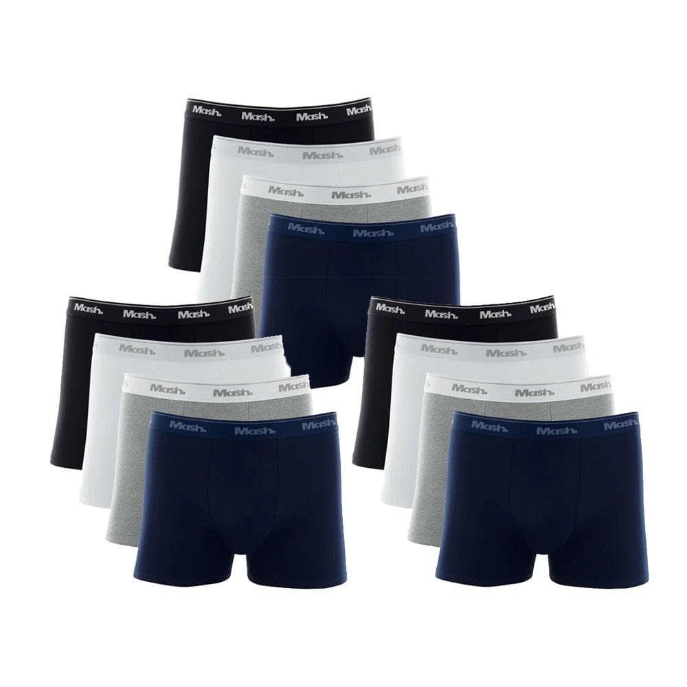 Kit 12 Cuecas Mash Boxer Box Algodão Cotton Original - TAM M