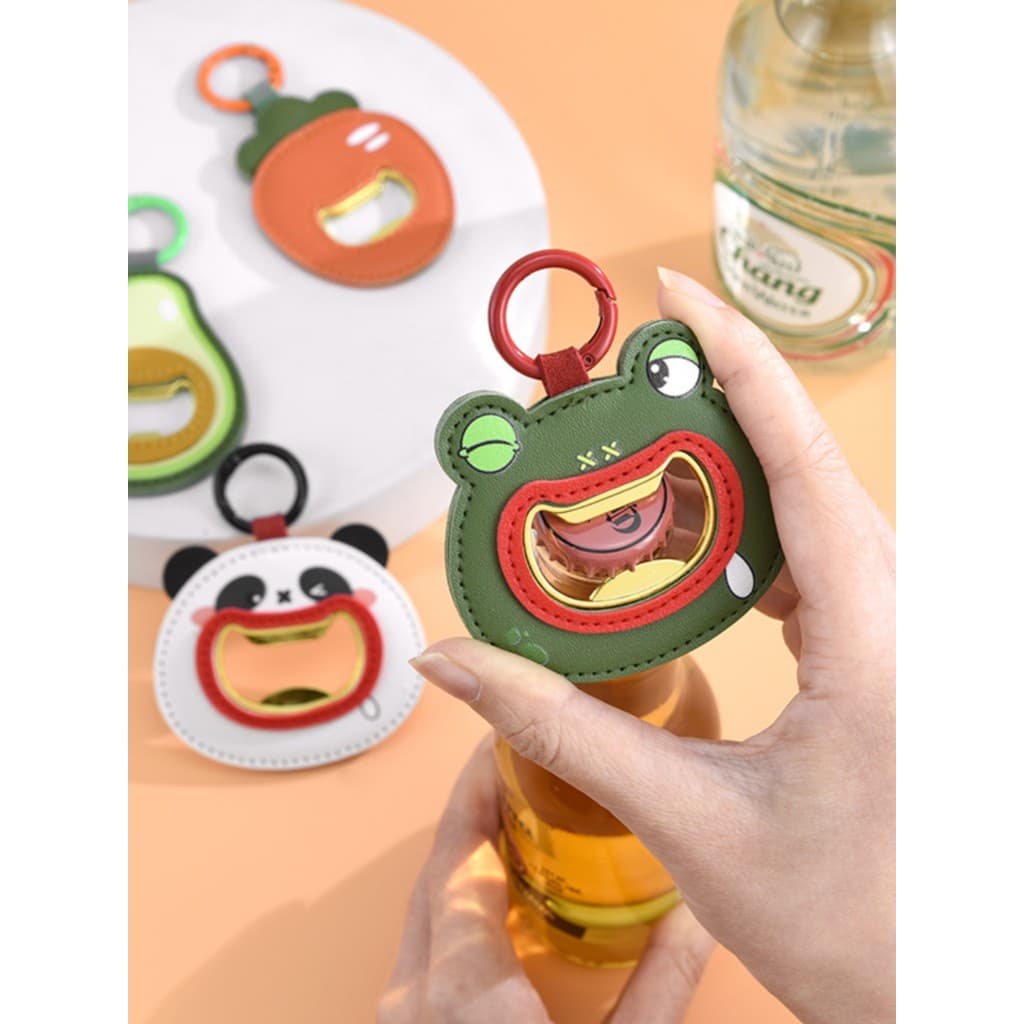 Criativo cerveja saca-rolhas chaveiro dos desenhos animados bonito Panda saca-rolhas portátil pingente chave de fenda li