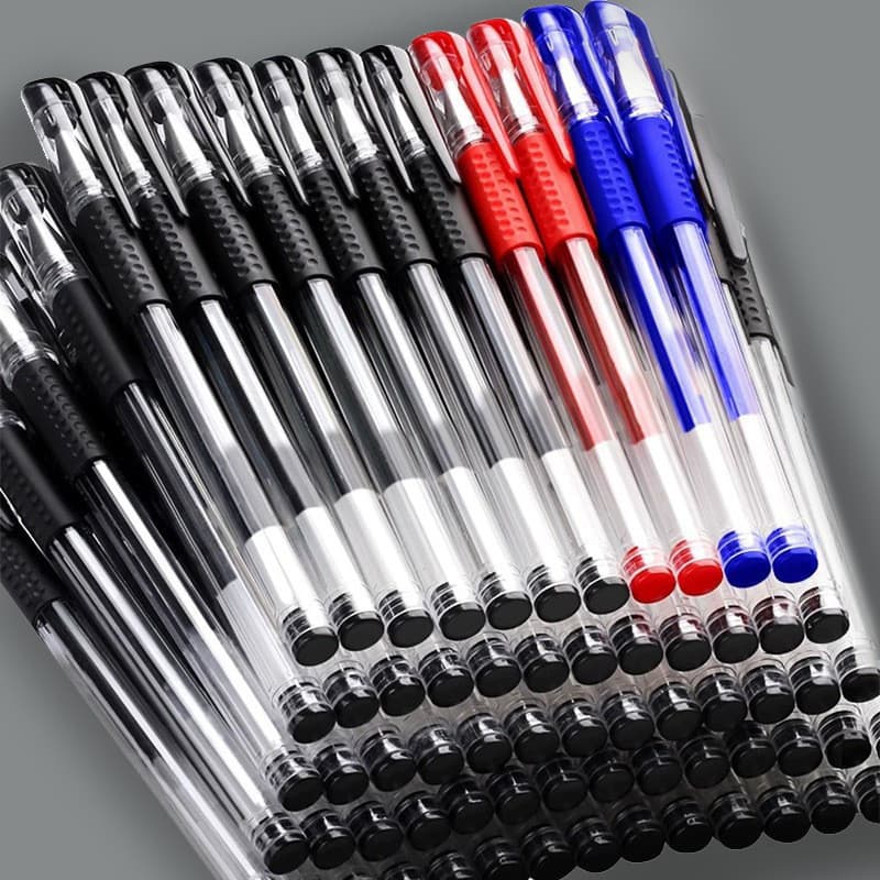 Conjunto de Canetas Gel 0,5mm, Ponta Fina, Preto, Azul, Vermelho, Caneta de Escrita com Empunhadura Macia, Design em Gra