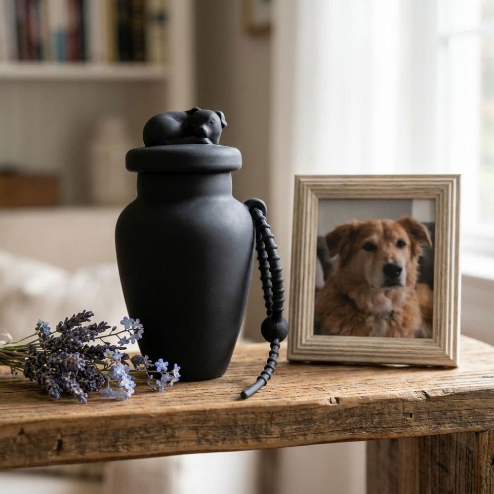 Urna De Memoriais Para Animais De Estimação , Suporte De Cinzas Em Forma De Cachorro E Gato Feito À Mão , Com Recipiente