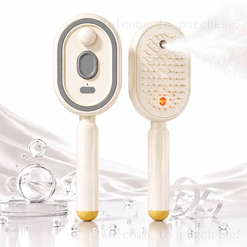 Escova a Vapor Elétrica para Cabelo, Escova Elétrica com Almofada de Ar e Spray para Mulheres, Escova de Cabelo Recarreg