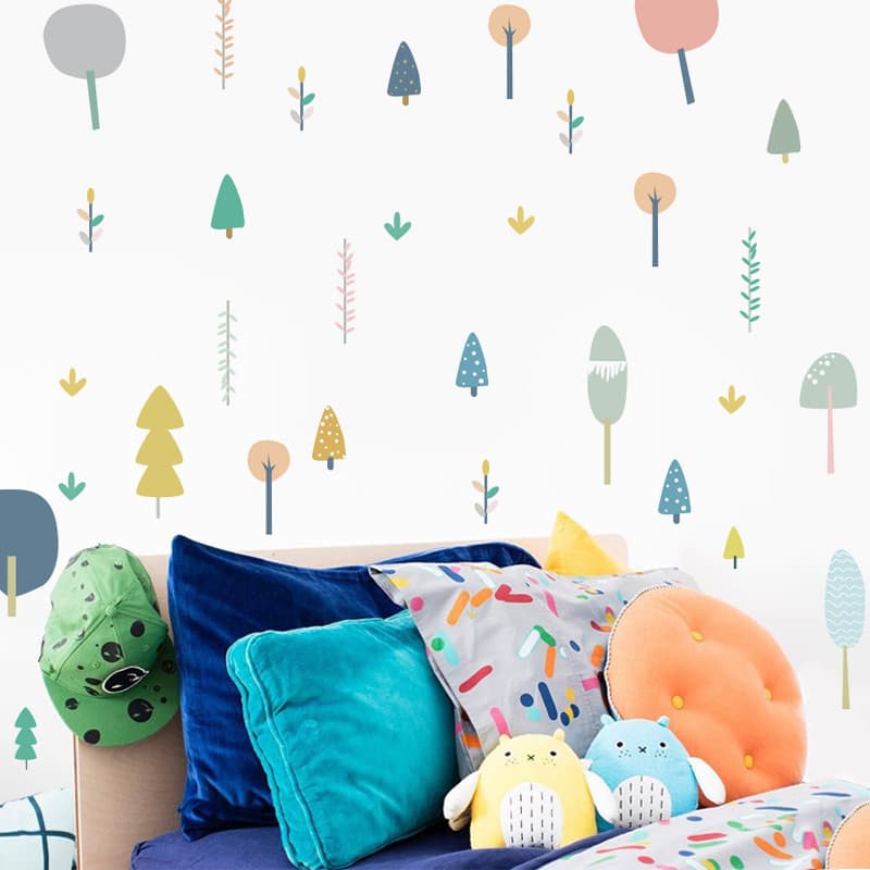 Nordic ins fresco verde planta adesivos sala de estar fundo decorações parede quarto aluguel Layout jardim infância ades