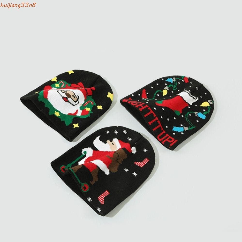 HUIJIANG Chapéu De Natal , Boneco De Neve De Rena , Lã De Malha Vermelha , Arco De Árvore Pulôver Verde Feminino