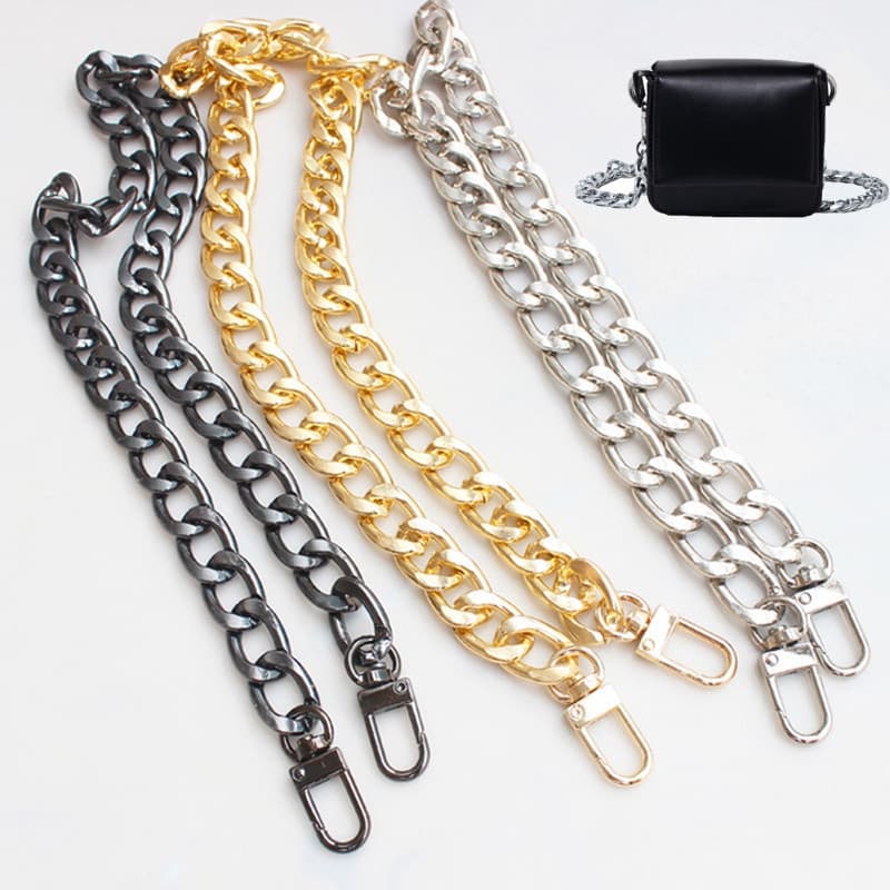 GCGCTOP Acessórios Para Bolsas Femininas De Alumínio Liso Grosso Corrente De metal Prensado Grande Fivela De