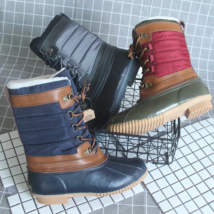 Botas ao ar livre femininas tamanho 42 botas de neve à prova dwaterproof água pato botas de caça velo feminino inverno b