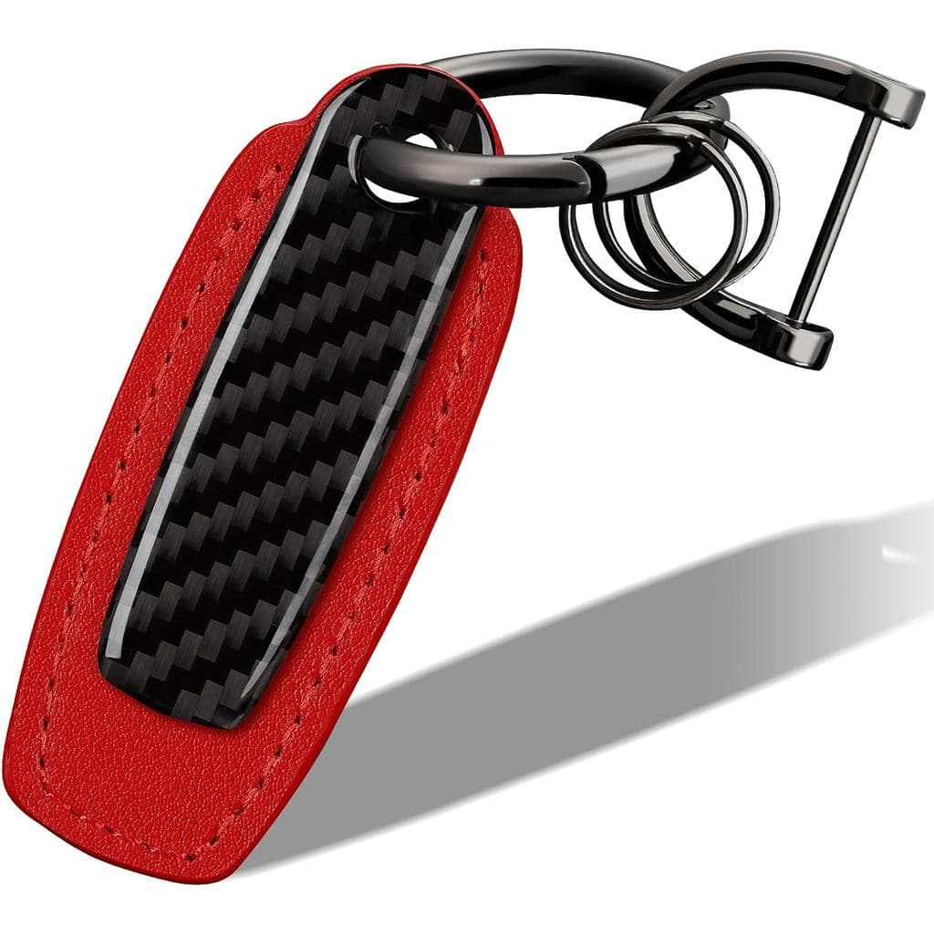 Chaveiro de couro genuíno T-carbon para chaves de carro, chaveiro com argola em D anti-perda, acessórios para chaves de
